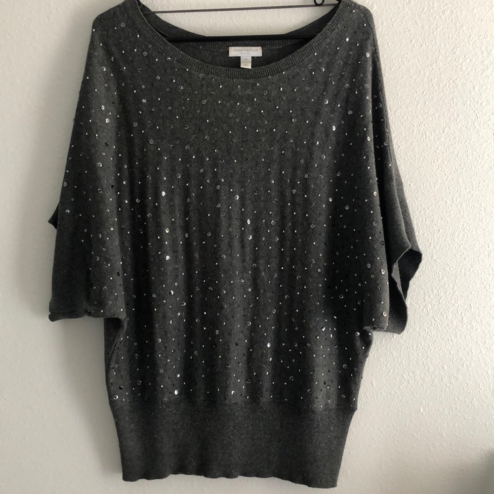 Grey oversized sweater top